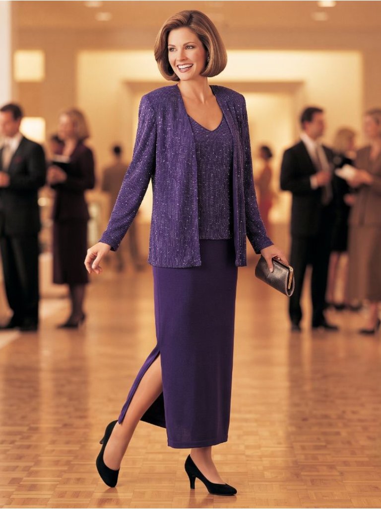 Ronni Nicole 12 Purple Glitter Tank Duster 2pc Set Evening Archival Statement